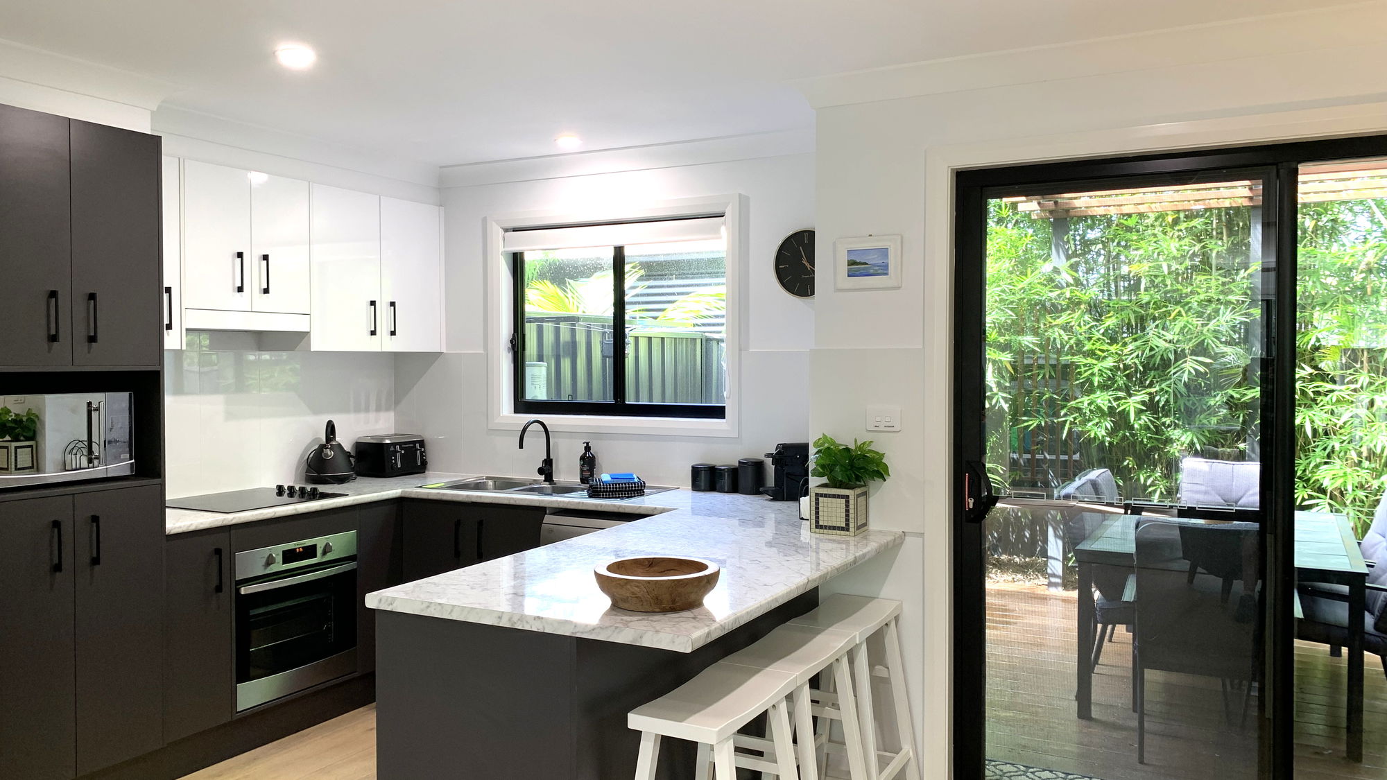 Kitchen and outdoor dining